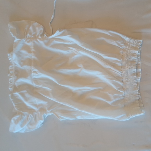 GUC Pink Martini White Button Front Top with Lace Inset Sz L - Picture 5 of 7